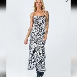 PRINCESS POLLY CHRISTOPHER MAXI DRESS Zebra print size 12